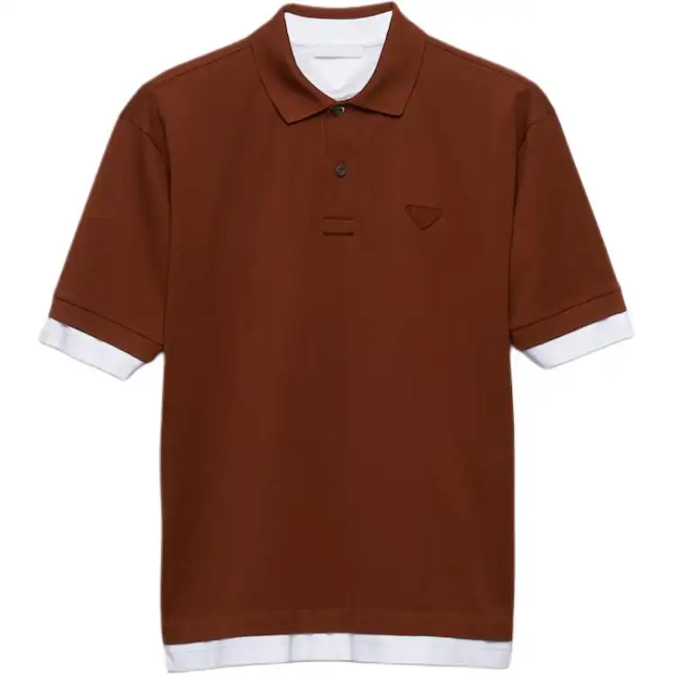 PRADA Cotton Polo Shirt Polo Shirt Men's Brown