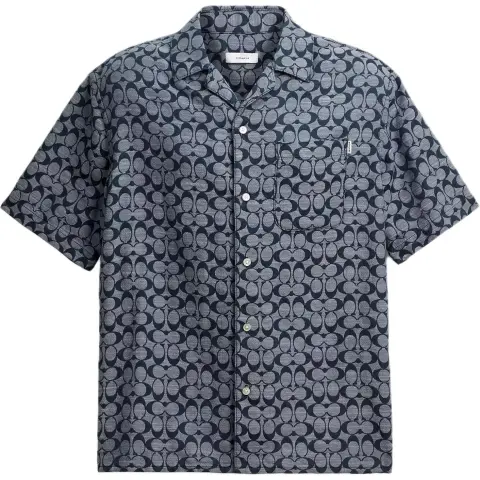 COACH Shirts Men's Blue Lapel Moderate
