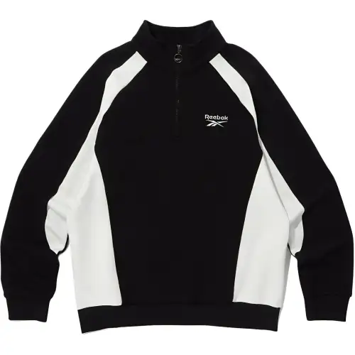 Reebok Sweatshirts Unisex Black Stand Collar Moderate