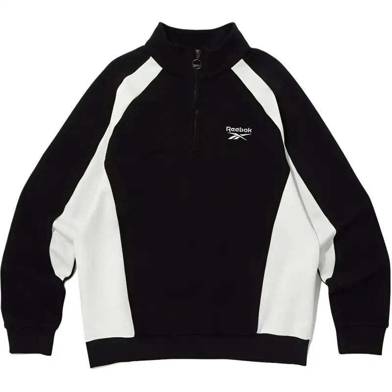 Reebok Sweatshirts Unisex Black Stand Collar Moderate