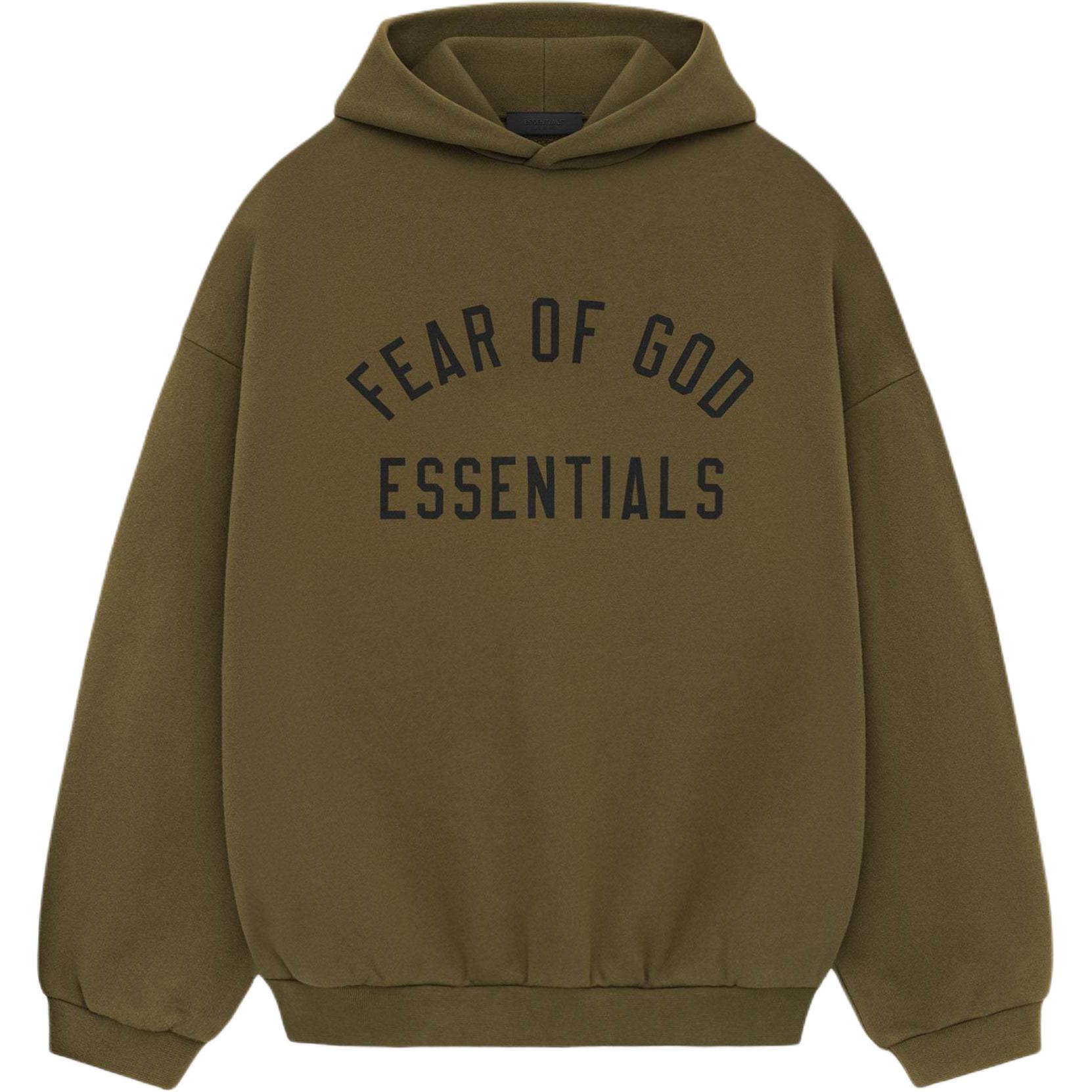 Мужское худи Fear Fear of God Essentials Fall24 BACK TO SCHOOL Fleece Hoodie (оливковый зеленый/оливковый)