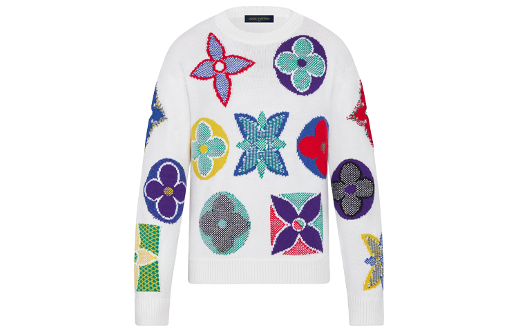 Мужской свитер Louis Vuitton MONOGRAM (белый)