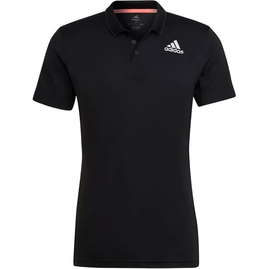 Adidas Polo Shirts Men's Black Polo Collar Moderate Straight Fit