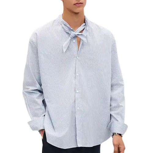 HERMES Shirts Men's Blue Moderate