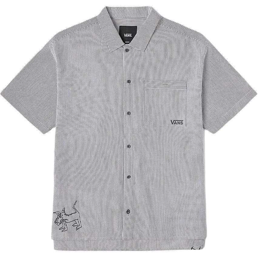 Vans Shirt Men's Gray White Stripes