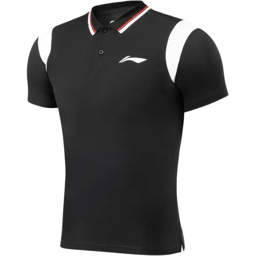 Li Ning Badminton Collection Polo Shirt Unisex Black
