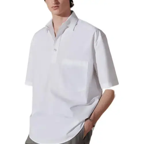 HERMES Shirts Men's White Lapel Moderate Other