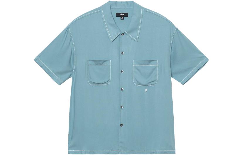 Мужская рубашка Stussy Retro Shirt (синяя)