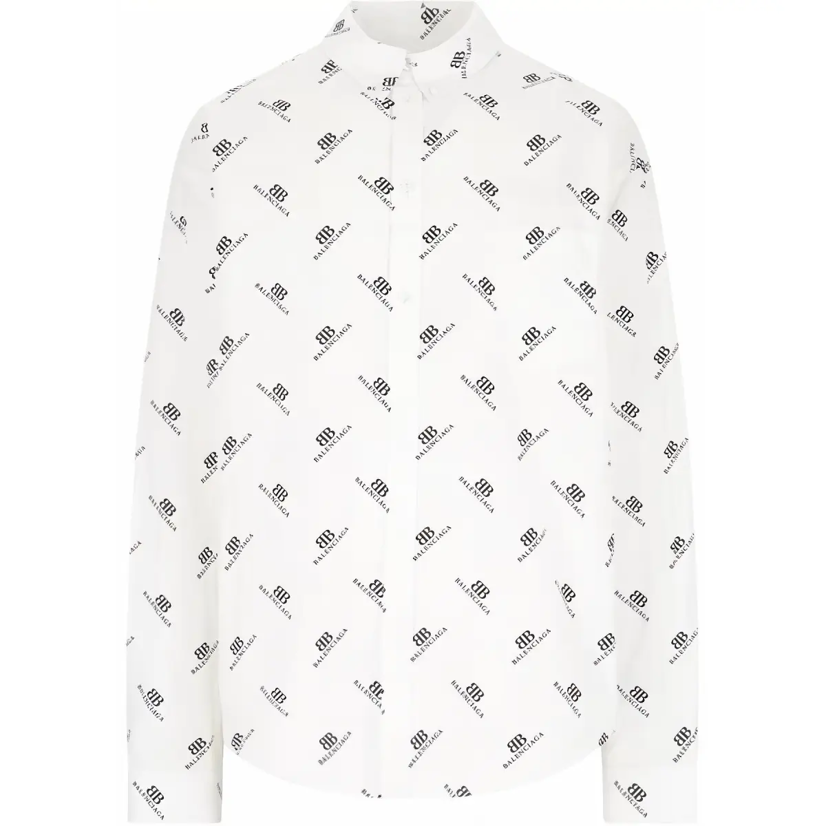 Balenciaga Allover Bb Logo Printed Long Sleeved Shirt
