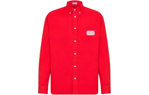 DIOR Shirts Men's Red Pointed Collar Moderate Other