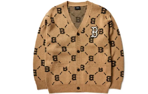 MLB Monogram Sweaters Unisex Camel V-neck Moderate Other