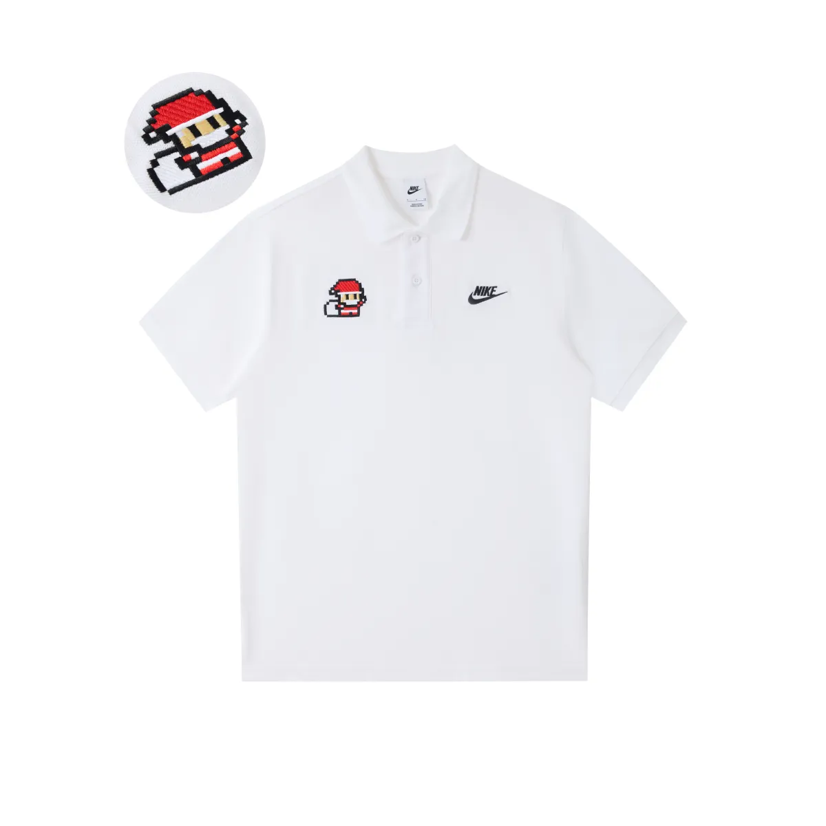 Nike Polo Shirts Unisex White Polo Collar Moderate Straight Fit