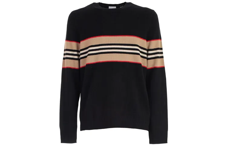 Burberry Sweaters Men's Black Crew Neck Moderate Other