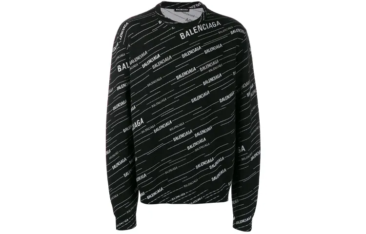 Balenciaga Sweaters Men's Black Crew Neck Moderate