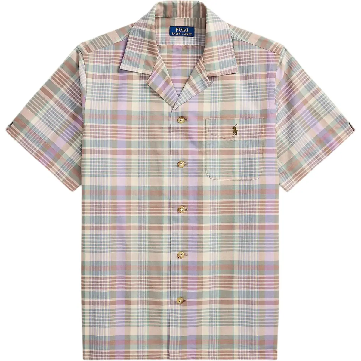 plaid-pattern seersucker shirt