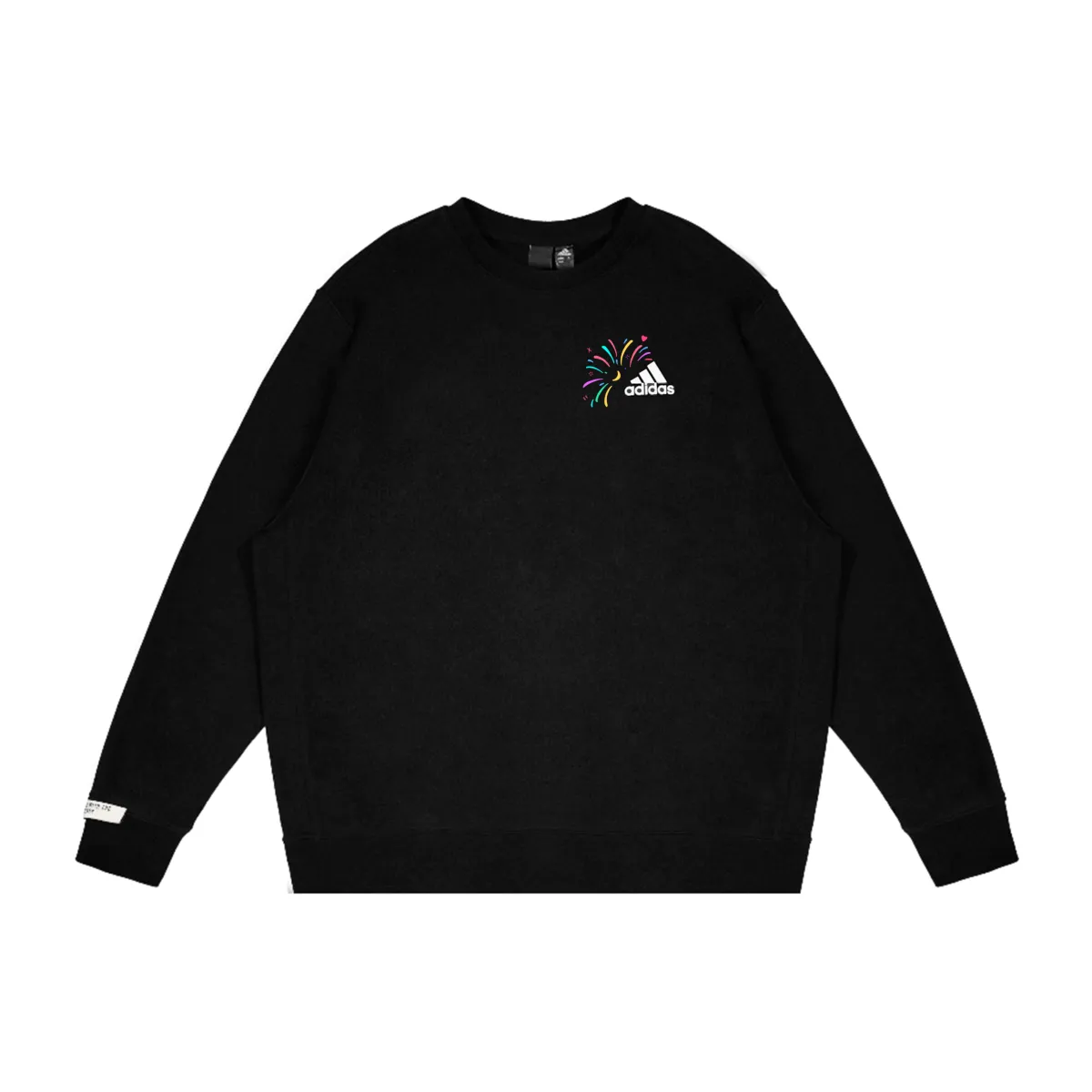 Adidas Sweatshirts Unisex Black Crew Neck Moderate Regular