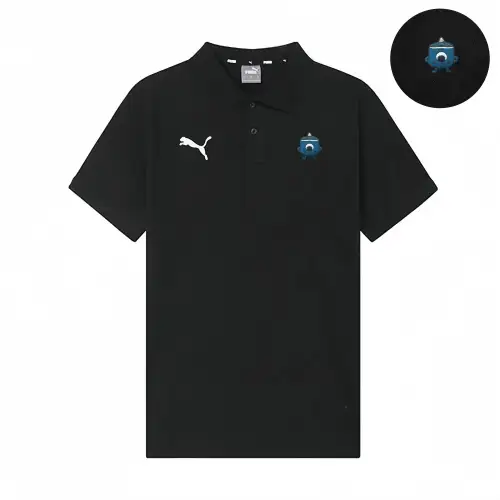 PUMA Polo Shirts Unisex Black Polo Collar Moderate Straight Fit