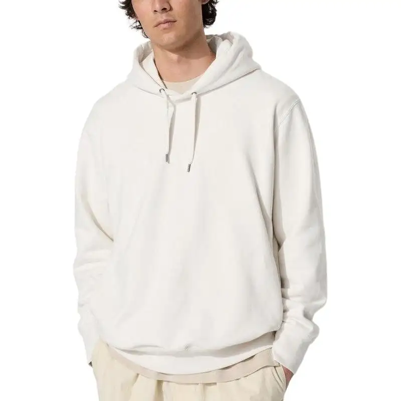 UNIQLO Sweatshirts Men's Ivory Hooded Moderate