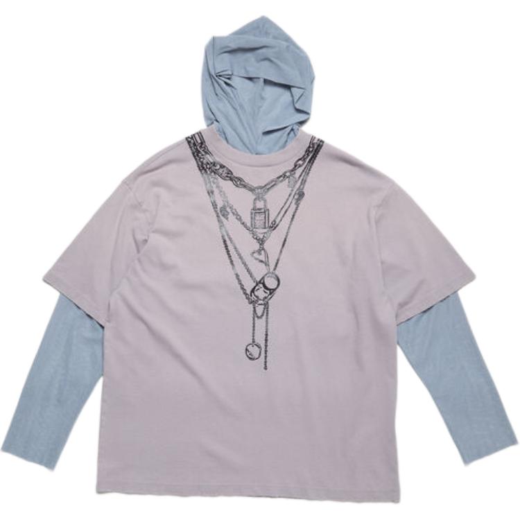 Мужская футболка Acne Studios Hoodie (серая)