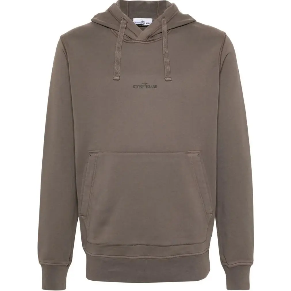 Stone Island logo-print cotton hoodie