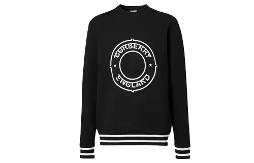 Burberry Sweaters Men's Black Crew Neck Moderate Other
