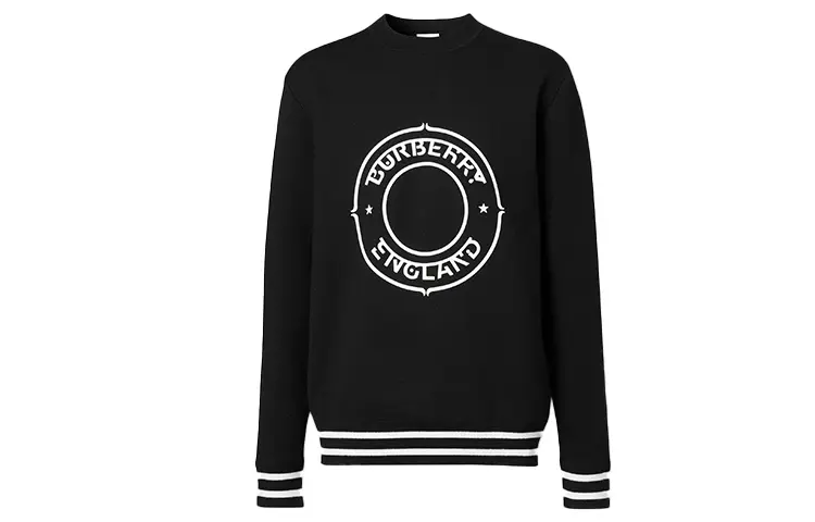 Burberry Sweaters Men's Black Crew Neck Moderate Other