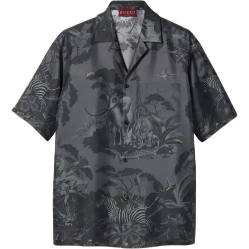 GUCCI Flora And Fauna-print Silk Shirt