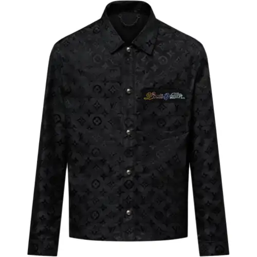 LOUIS VUITTON Monogram Moire Jacquard Silk Overshirt