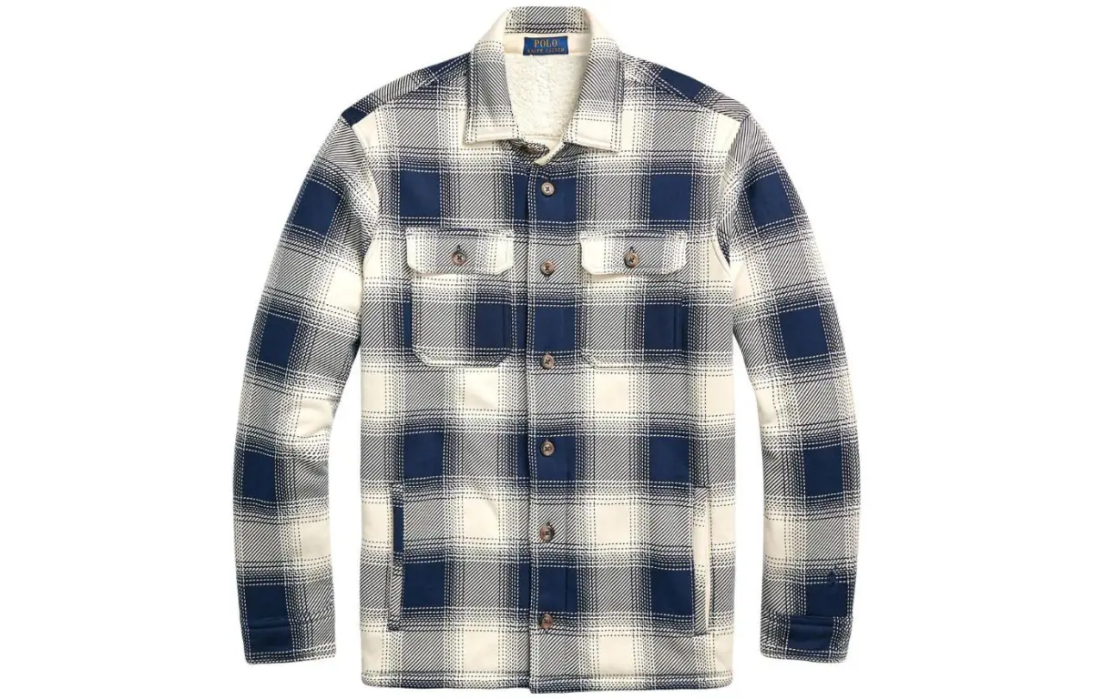 Polo Ralph Lauren FW23 Multicolor Plaid Single Breasted Long Sleeved Fleece Lined Shirt Men's