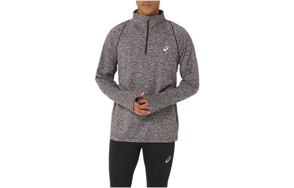 ASICS THERMOPOLIS QUARTER Shirts Men's Gray Stand Collar Moderate Other