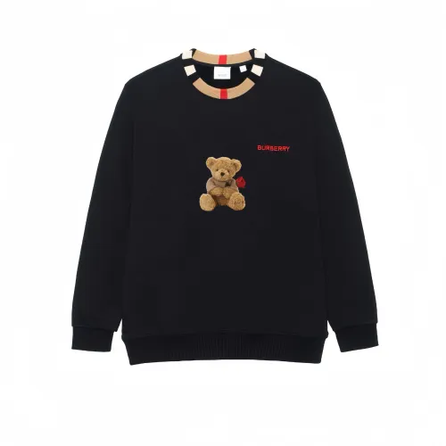 Burberry Multicolor Letter Embroidery Crew Neck Long Sleeved Sweatshirt Unisex Black