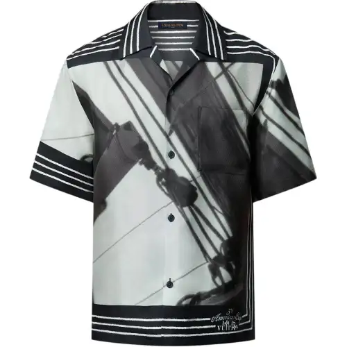 LOUIS VUITTON Printed Short-Sleeved Silk Shirt