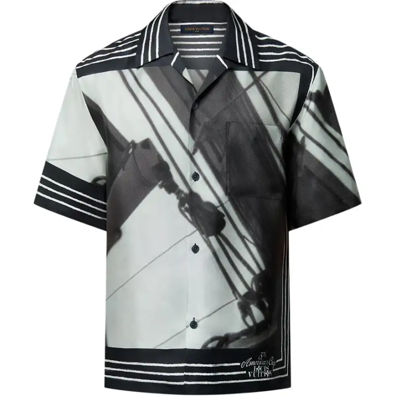 LOUIS VUITTON Printed Short-Sleeved Silk Shirt