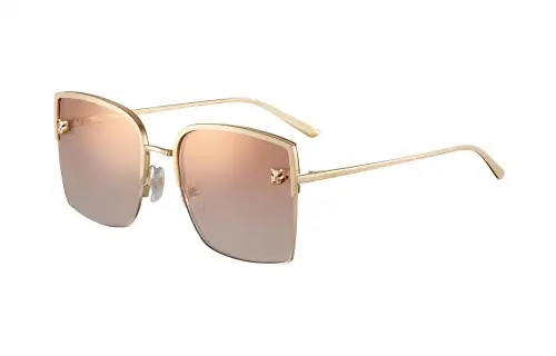 CARTIER Irregular Shape Sunglasses Unisex Gold