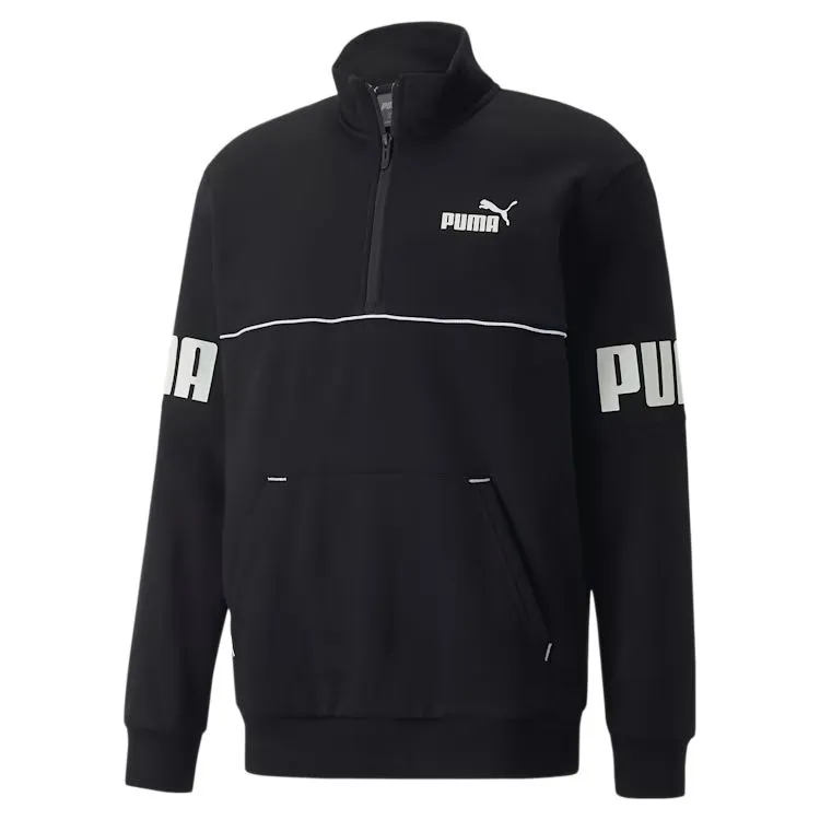 PUMA Sweatshirts Men's Black Half-open Collar Moderate Other
