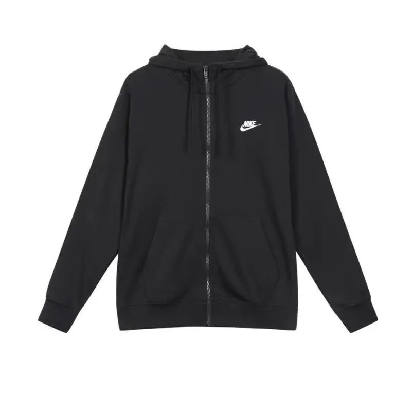 Nike Sweatshirts Men's Black Hooded Moderate Cardigan