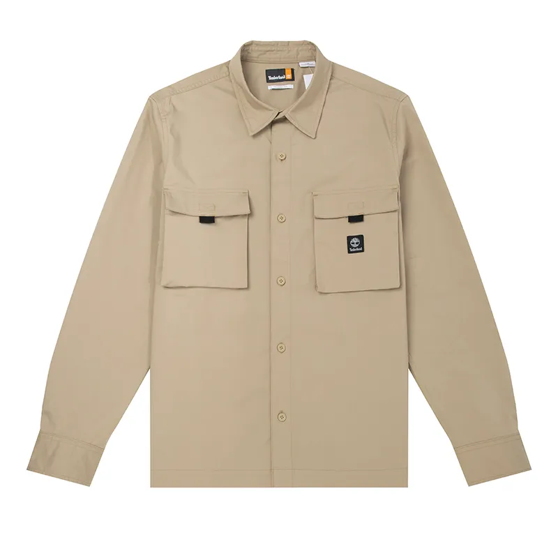 Timberland Shirts Men's Khaki Lapel Moderate Workwear