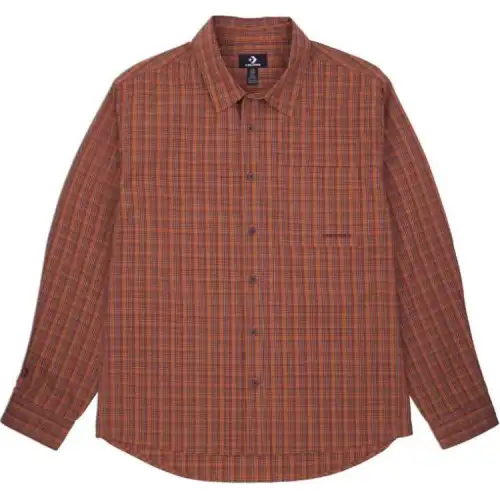 Converse Plaid Woven Shirt Men's Tea Brown