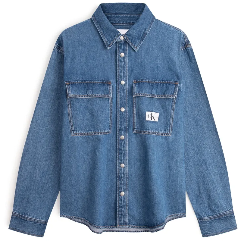 Calvin Klein Logo patch Denim Shirt