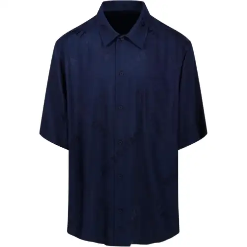 Balenciaga Fluid Jacquard Short-Sleeve Shirt