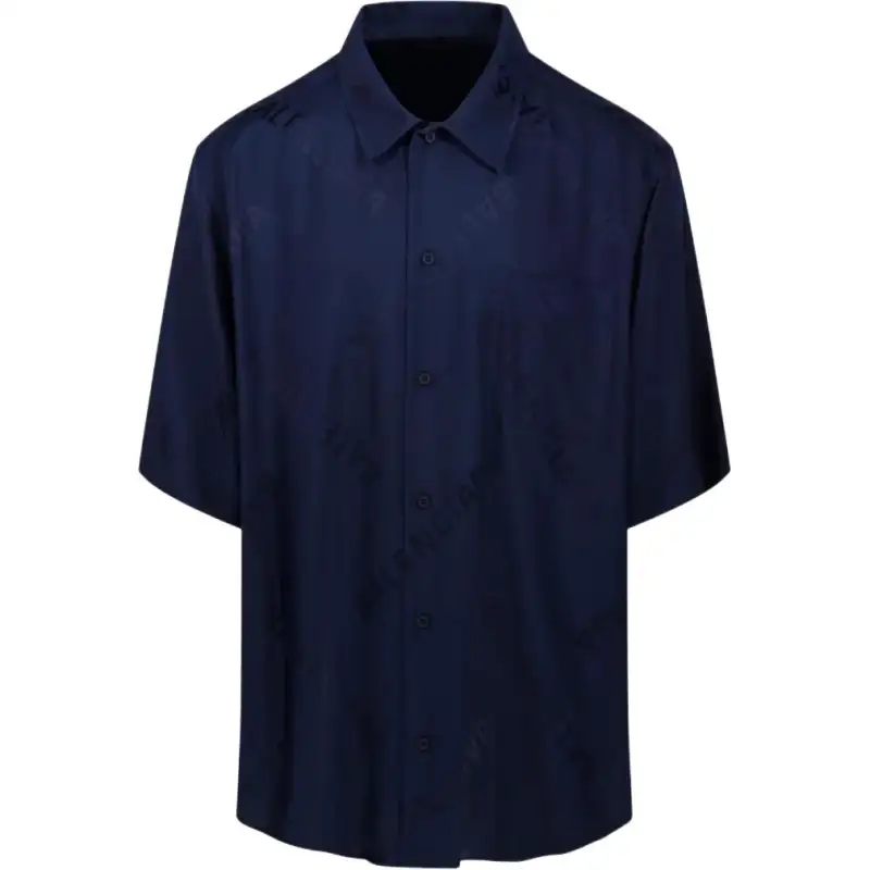Balenciaga Fluid Jacquard Short-Sleeve Shirt