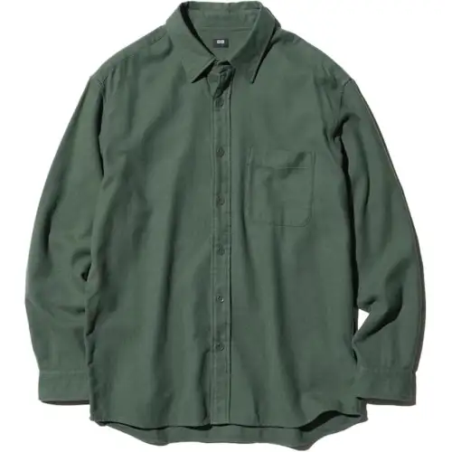 UNIQLO Shirts Men's Dark Olive Lapel Thin Other