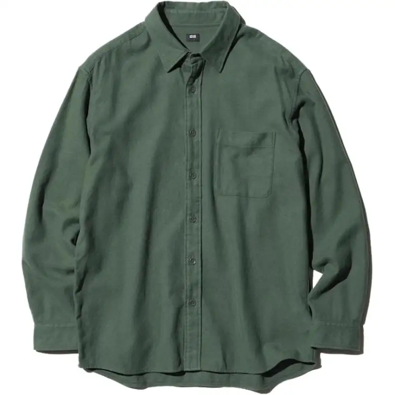 UNIQLO Shirts Men's Dark Olive Lapel Thin Other