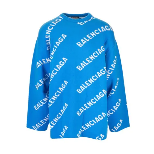 Balenciaga Sweater Loose Fit Men's Blue