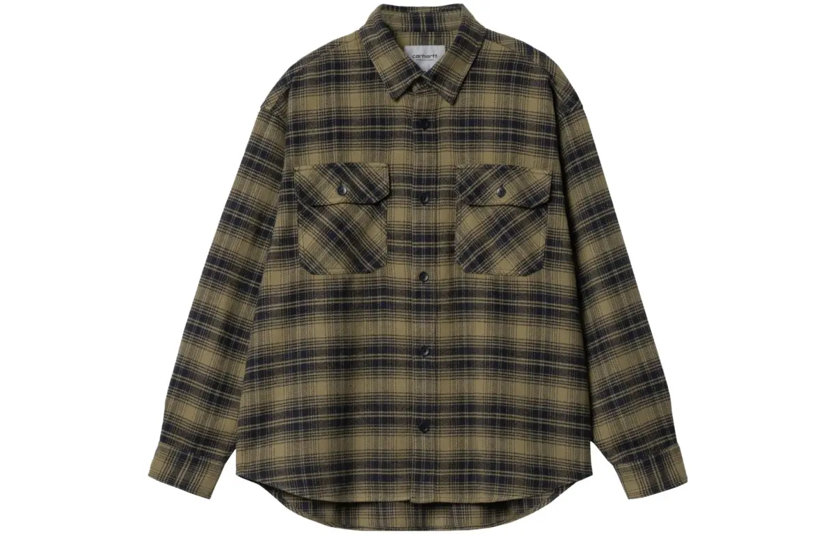 Carhartt WIP Shirts Men's Green Lapel Moderate Other