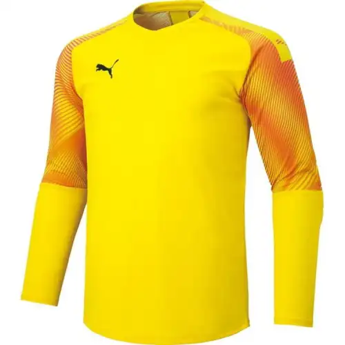 PUMA CUP GK Shirt T Shirts Men's Yellow Crew Neck Moderate Straight Fit