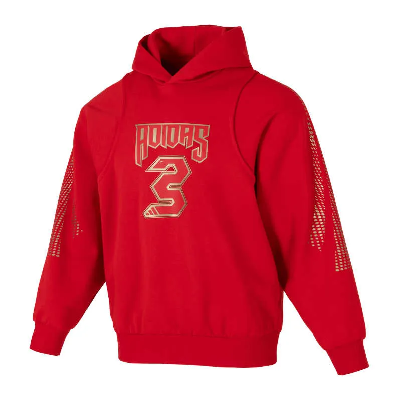 Adidas Sweatshirts Men's Red Hooded Moderate Other