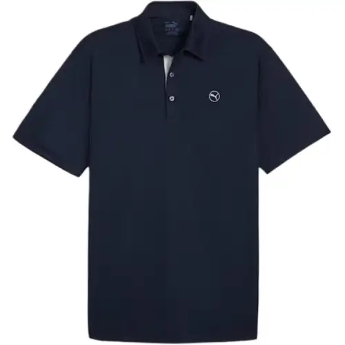 PUMA Pure Solid Golf Polo Shirt Men's Dark Marine Blue
