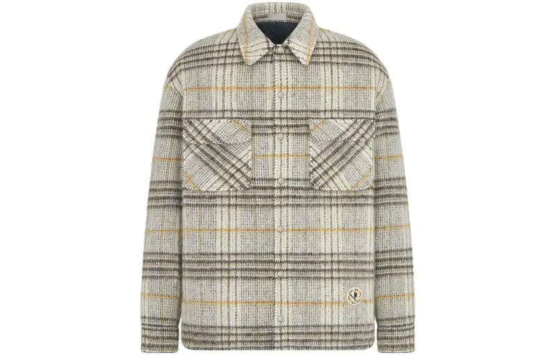 DIOR Shirts Men's Gray Lapel Moderate Other