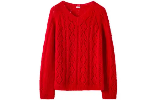 LOEWE Sweaters Men's Red V Neck Moderate